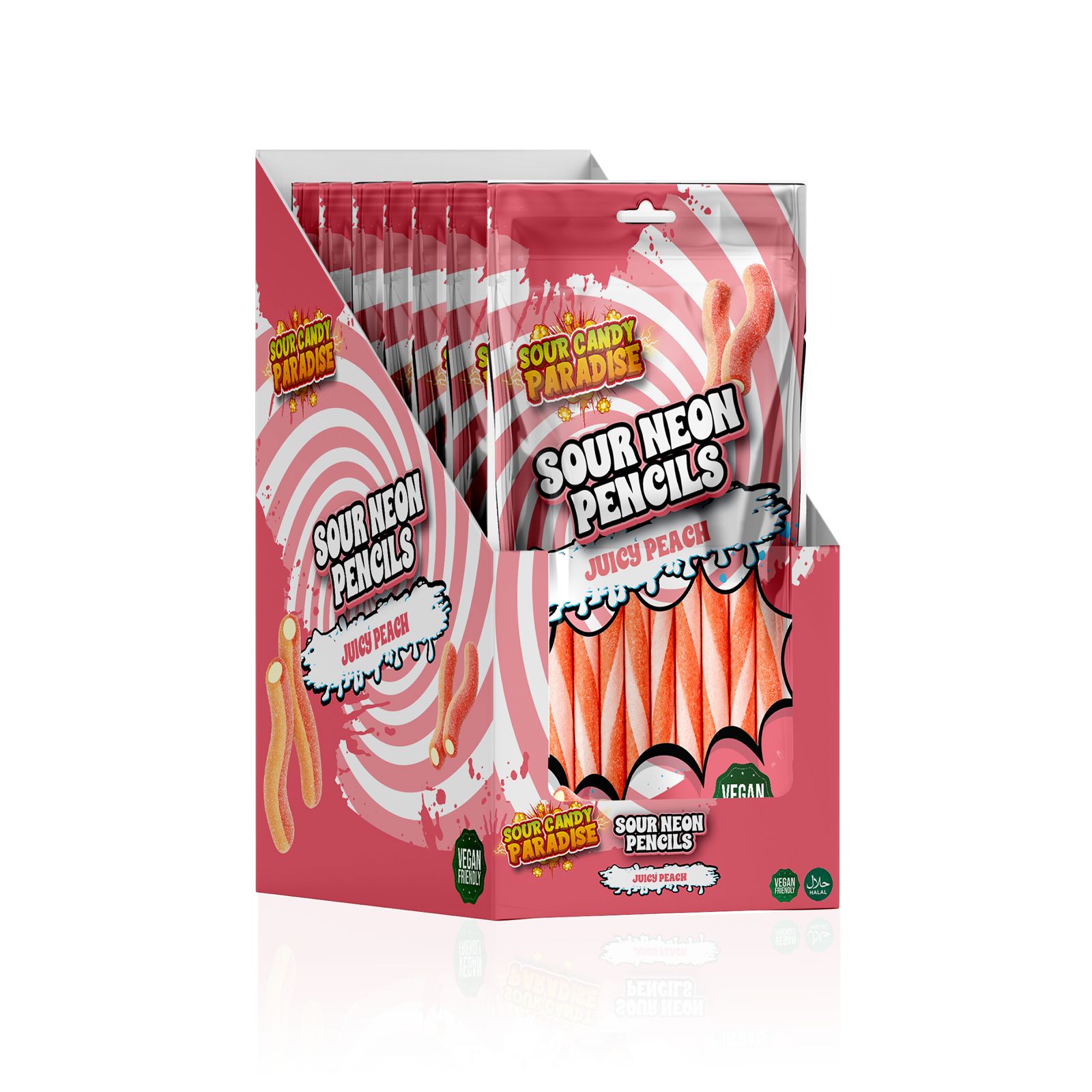sour neon pencils juicy peach